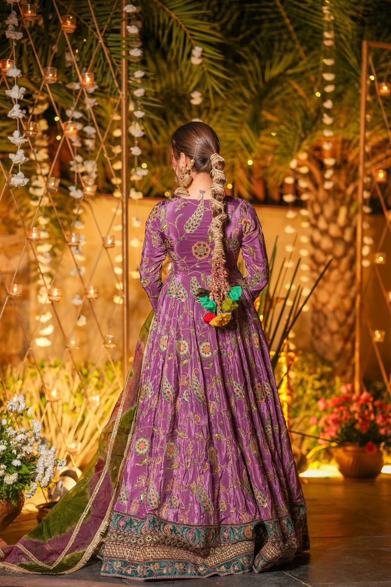 Mehroza Purple Embroidered Maxi Set