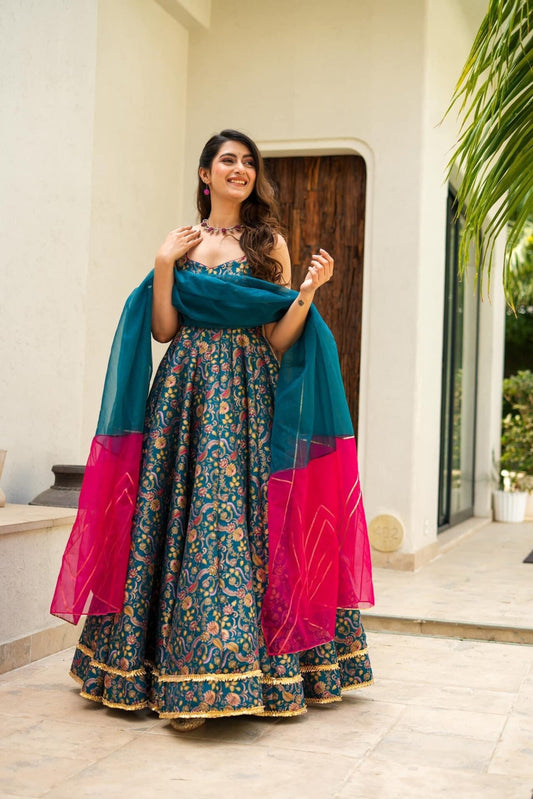 Aarohi silk heavy maxi set