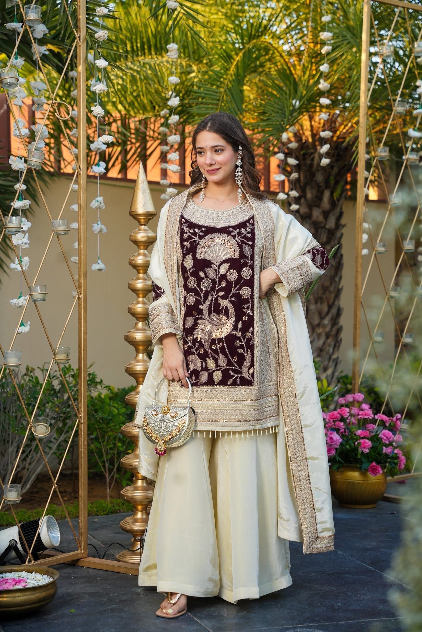 Zarmina Taj Velvet Sharara Set
