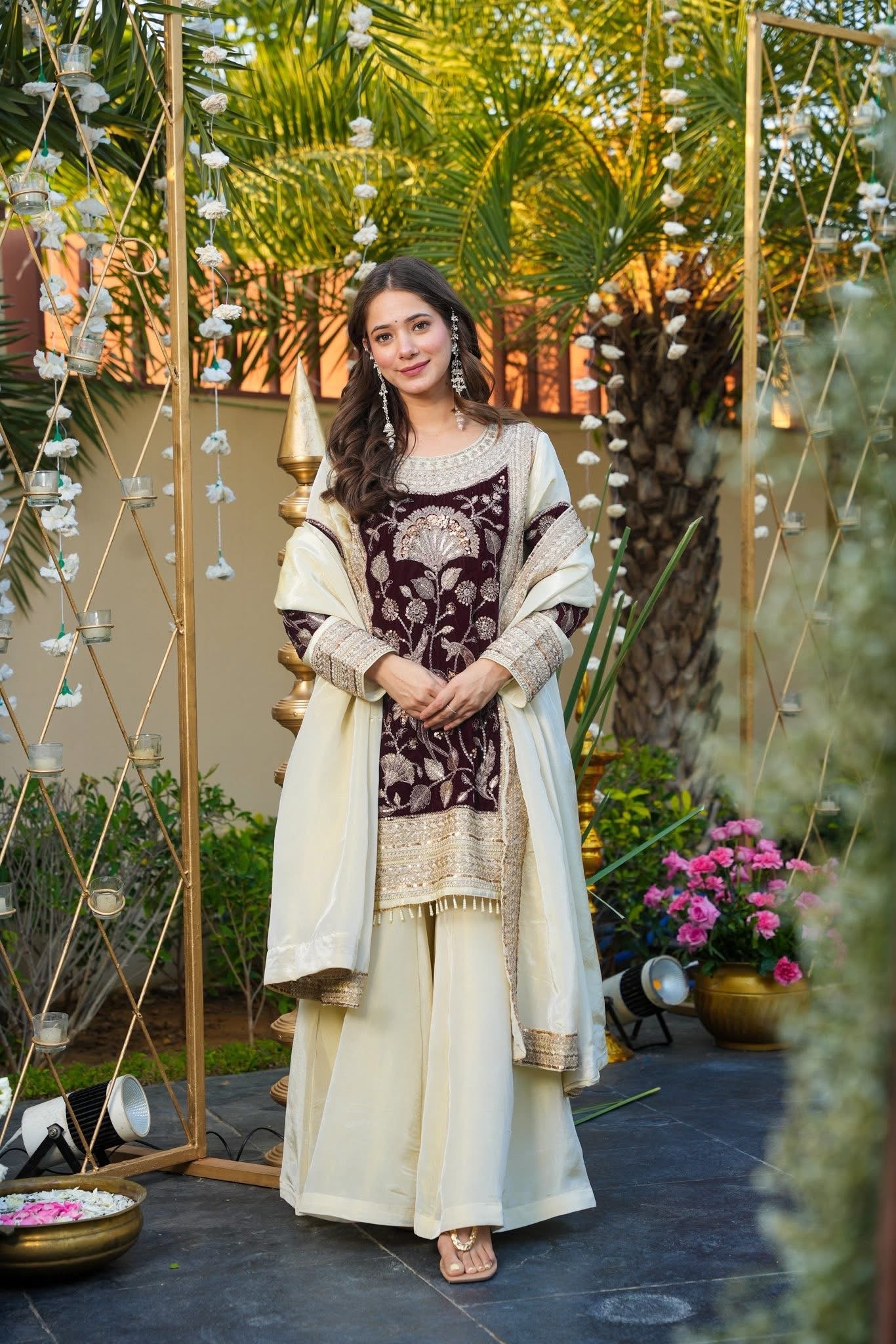 Zarmina Taj Velvet Sharara Set
