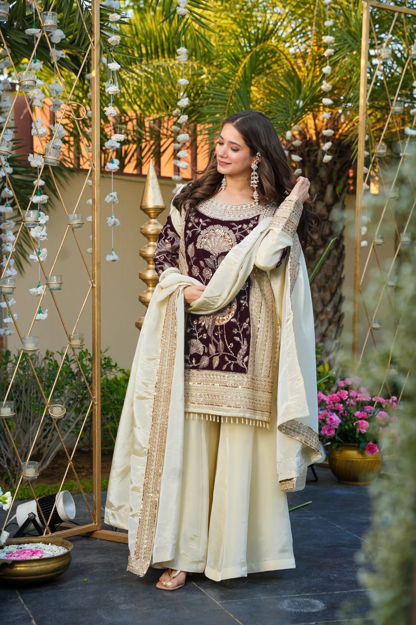 Zarmina Taj Velvet Sharara Set