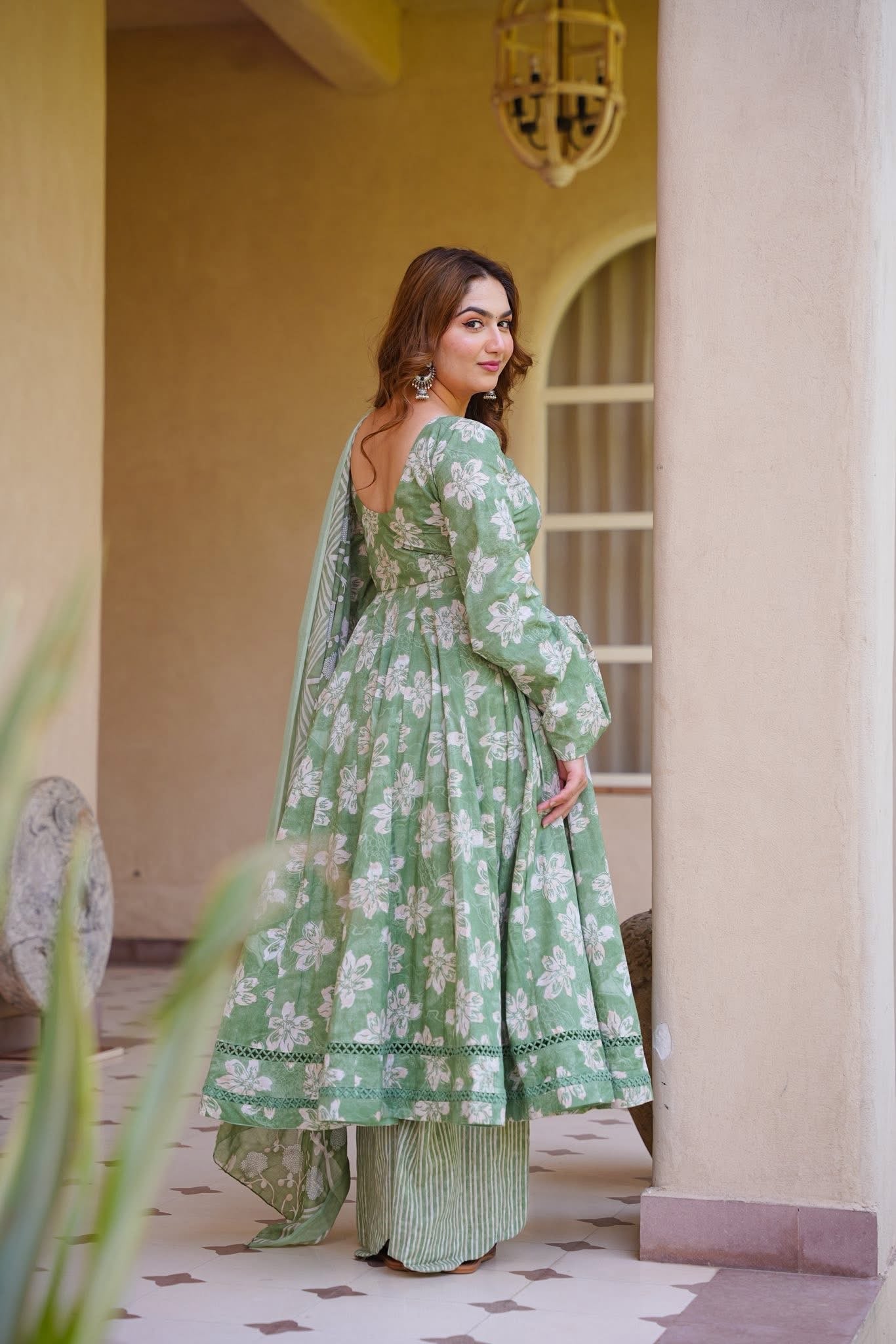 Mokshira Cotton Anarkali Suit Set