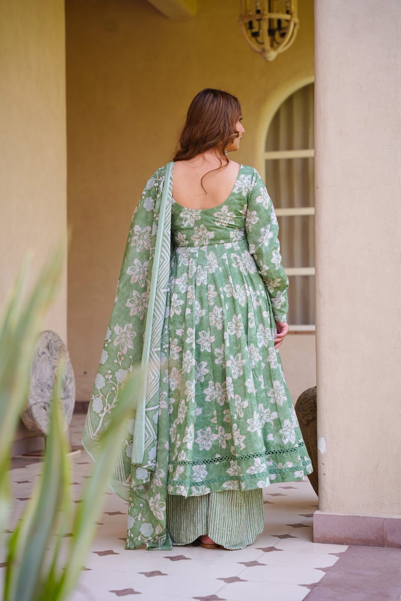 Mokshira Cotton Anarkali Suit Set