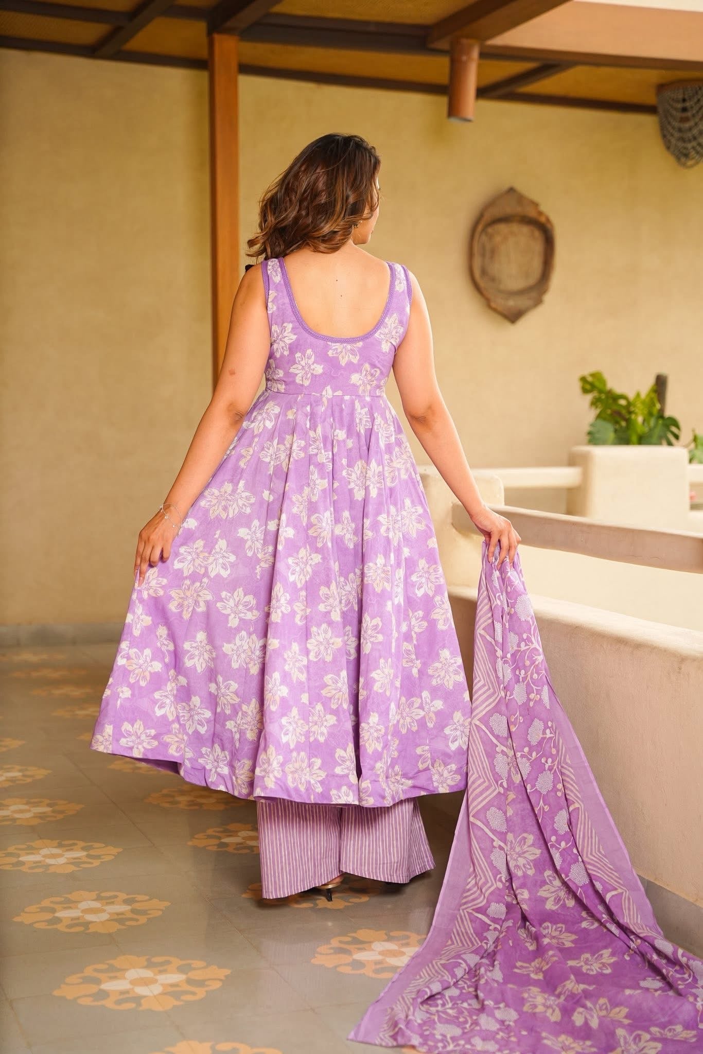 Elika Cotton Anarkali Suit Set