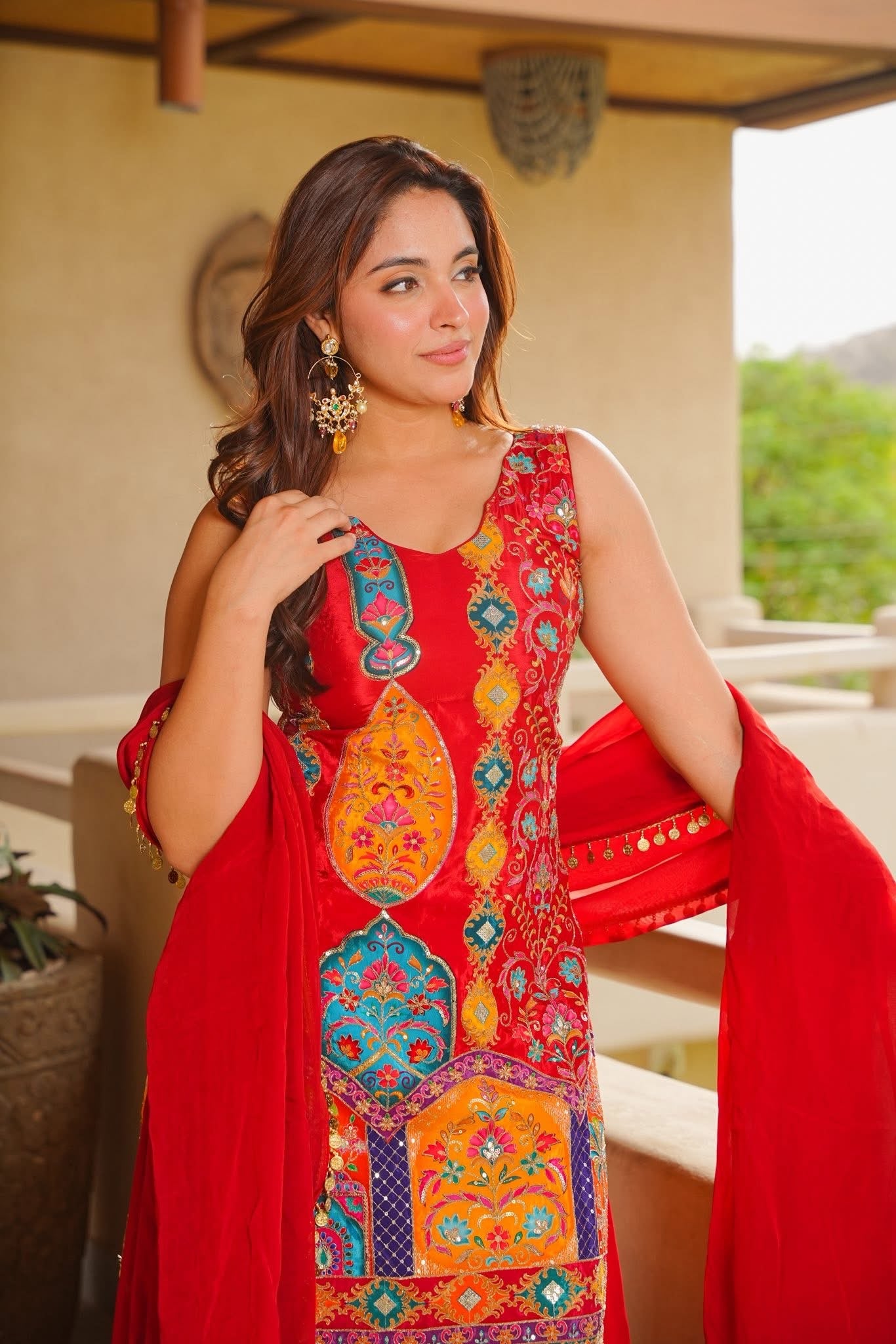 Zariah Spark Red Kurta Set