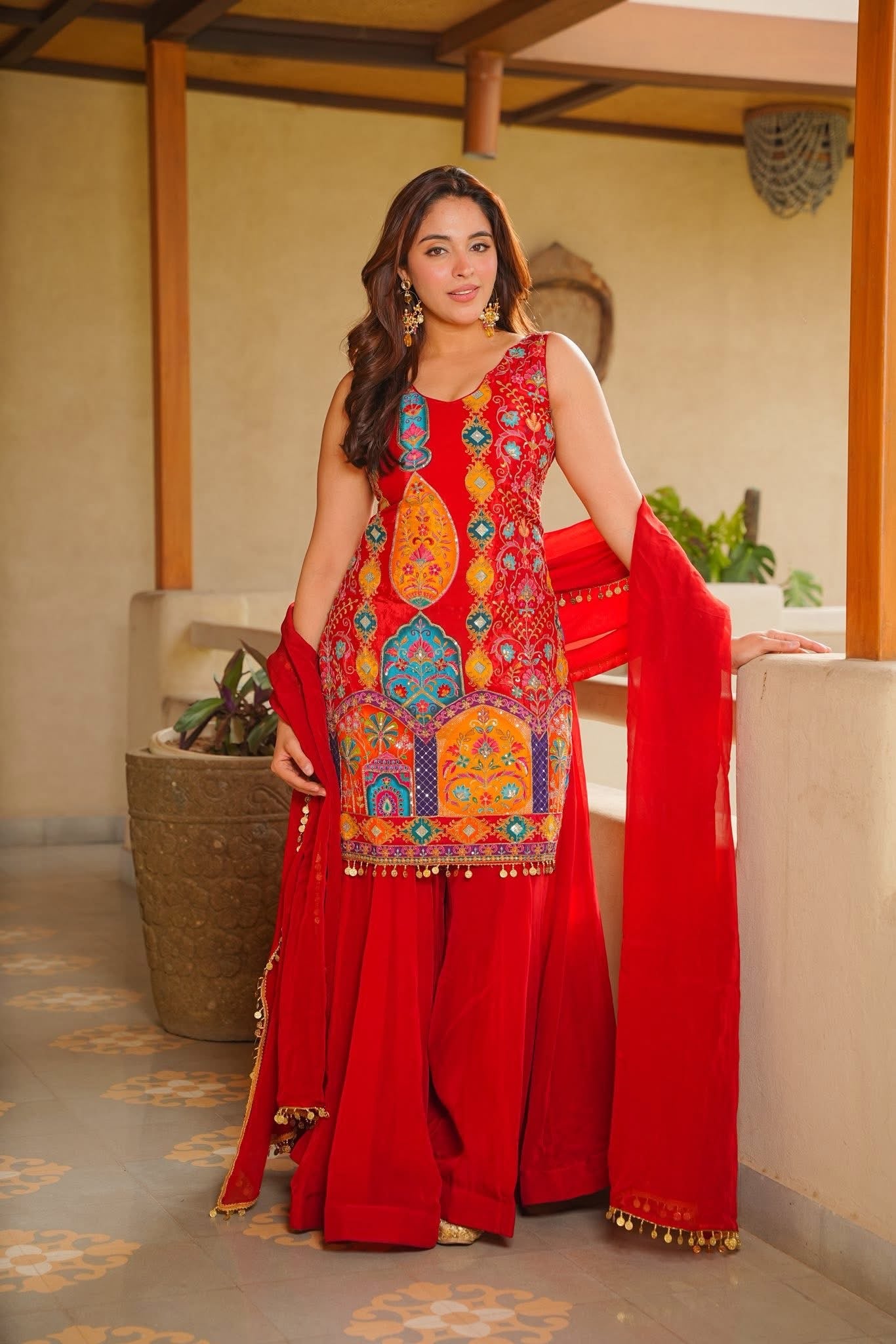 Zariah Spark Red Kurta Set