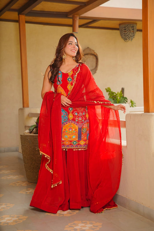 Zariah Spark Red Kurta Set