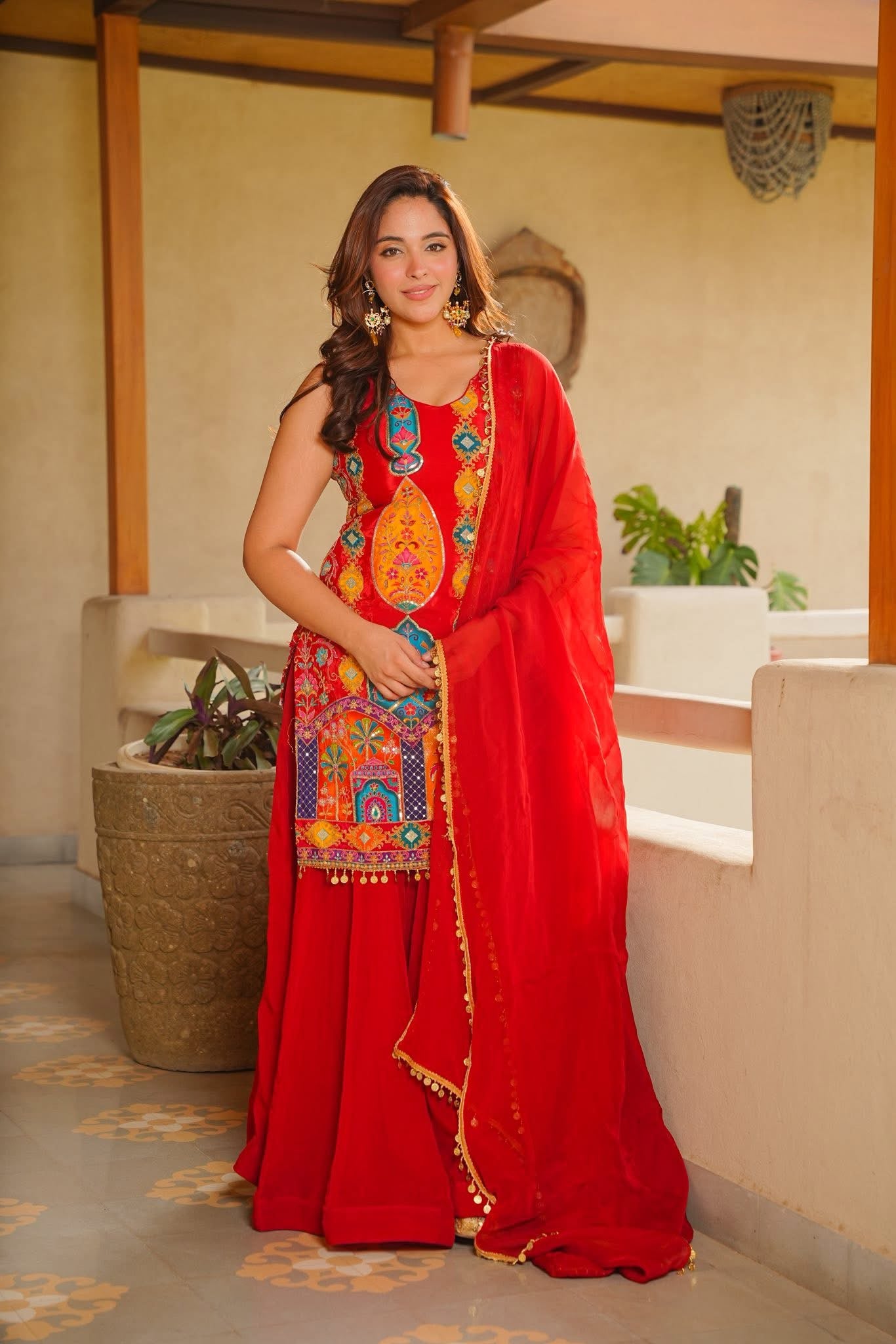 Zariah Spark Red Kurta Set
