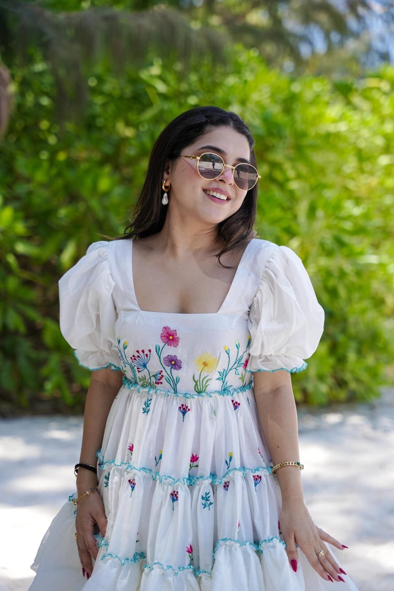 Buy White Western Floral Lily Serenade Chanderi Midi Dress Online in India | Idaho Clothing Buy White Western Floral Lily Serenade Chanderi Midi Dress Online in India | Idaho Clothing