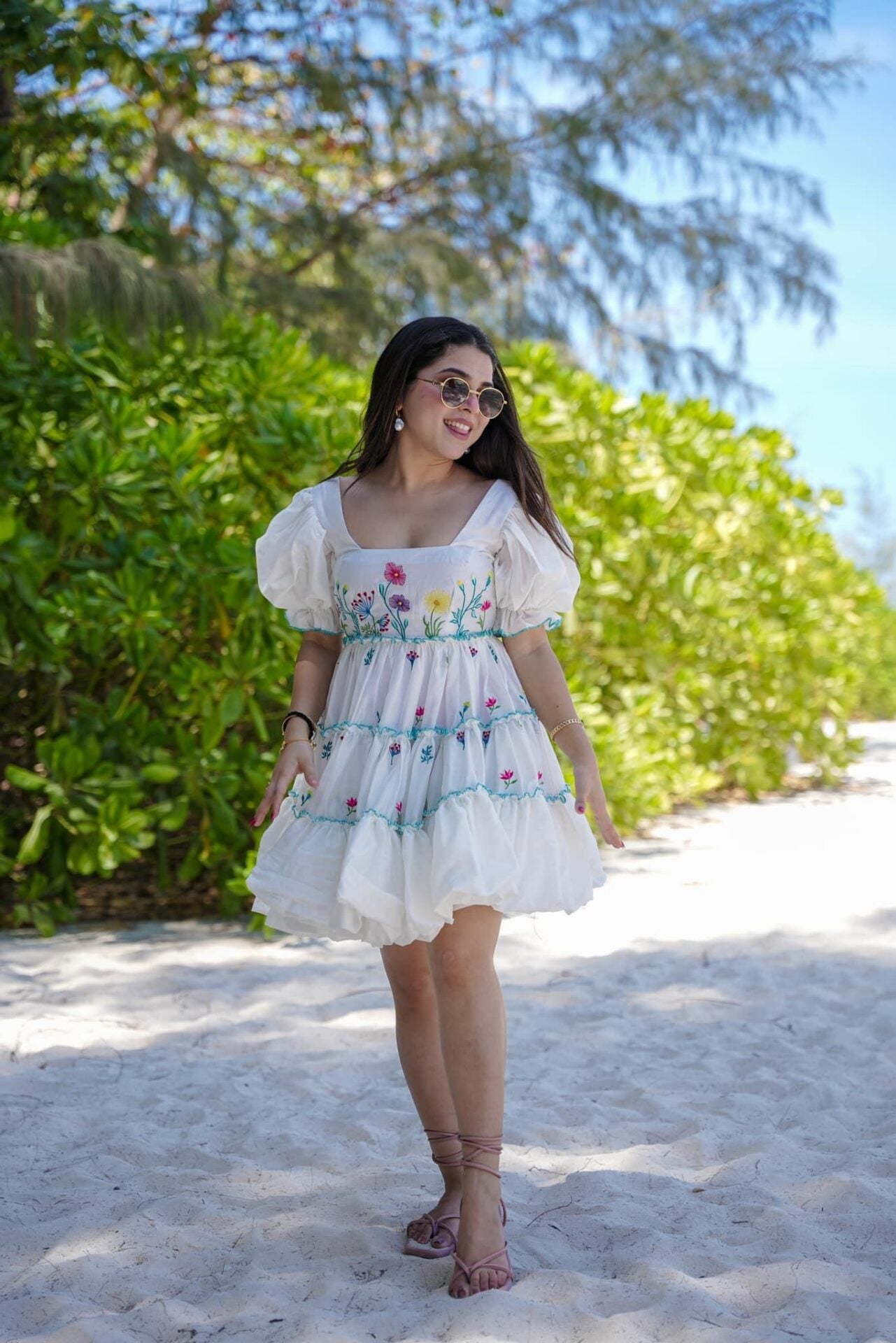 Buy White Western Floral Lily Serenade Chanderi Midi Dress Online in India | Idaho Clothing Buy White Western Floral Lily Serenade Chanderi Midi Dress Online in India | Idaho Clothing