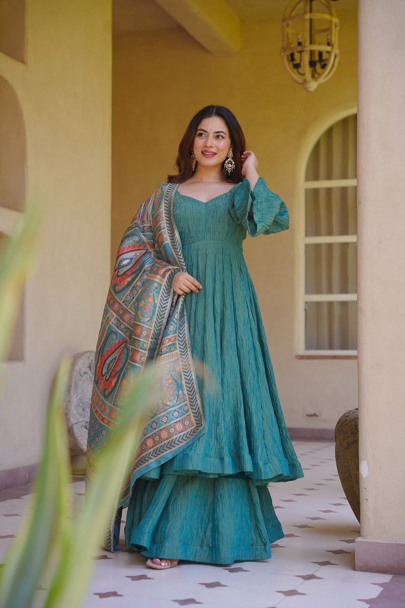 Auric Veil Anarkali Suit Set