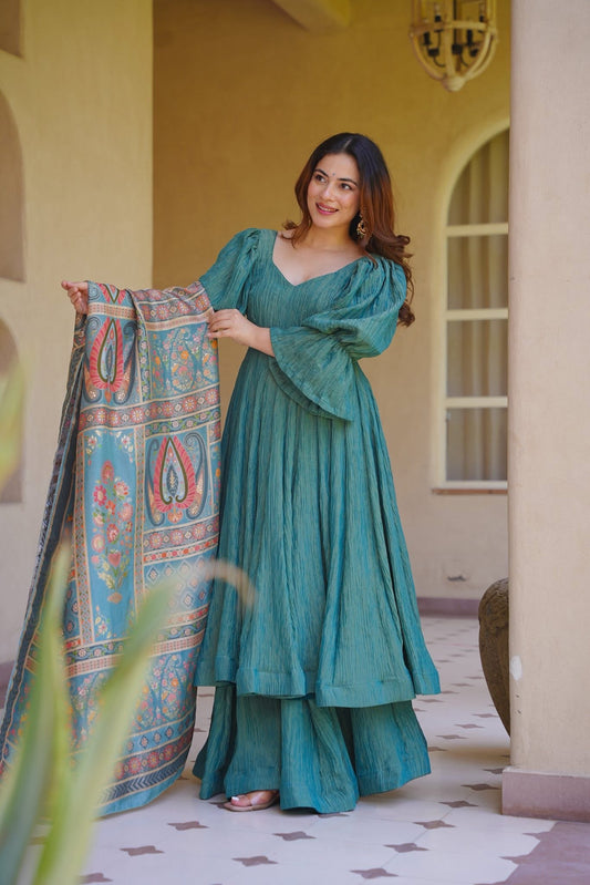 Auric Veil Anarkali Suit Set
