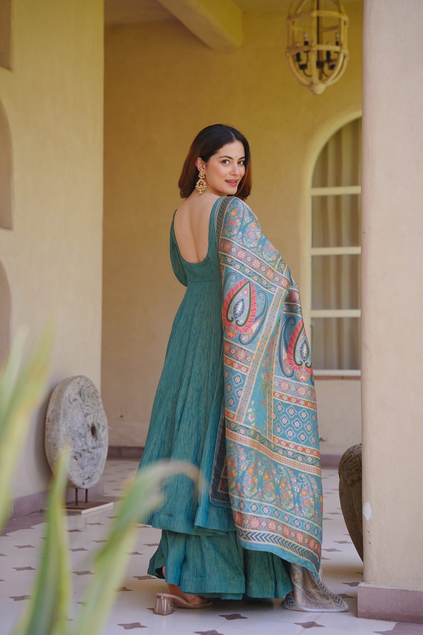 Auric Veil Anarkali Suit Set