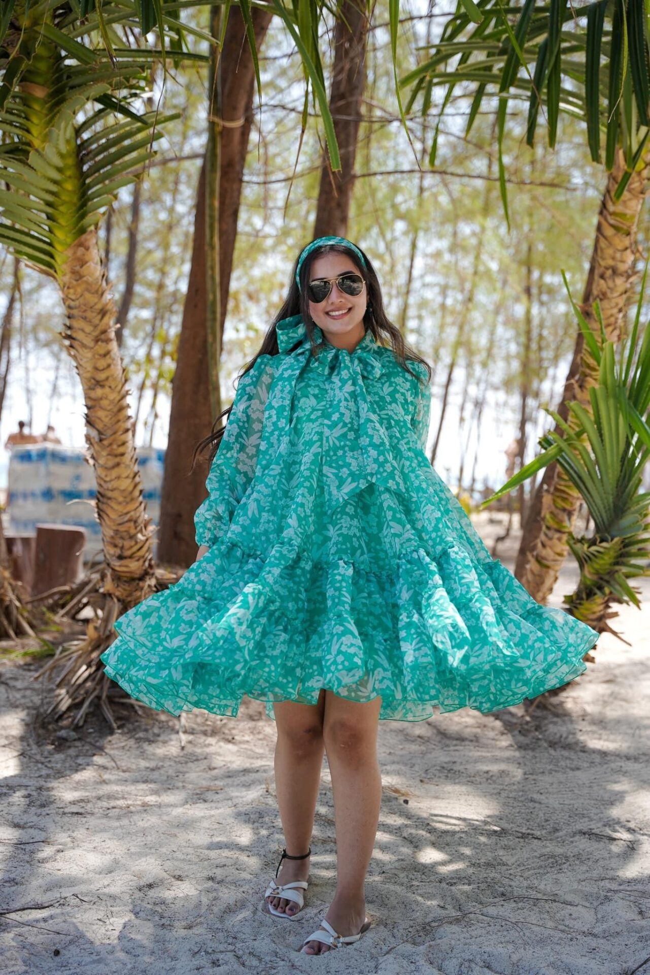 Disty green organza dress