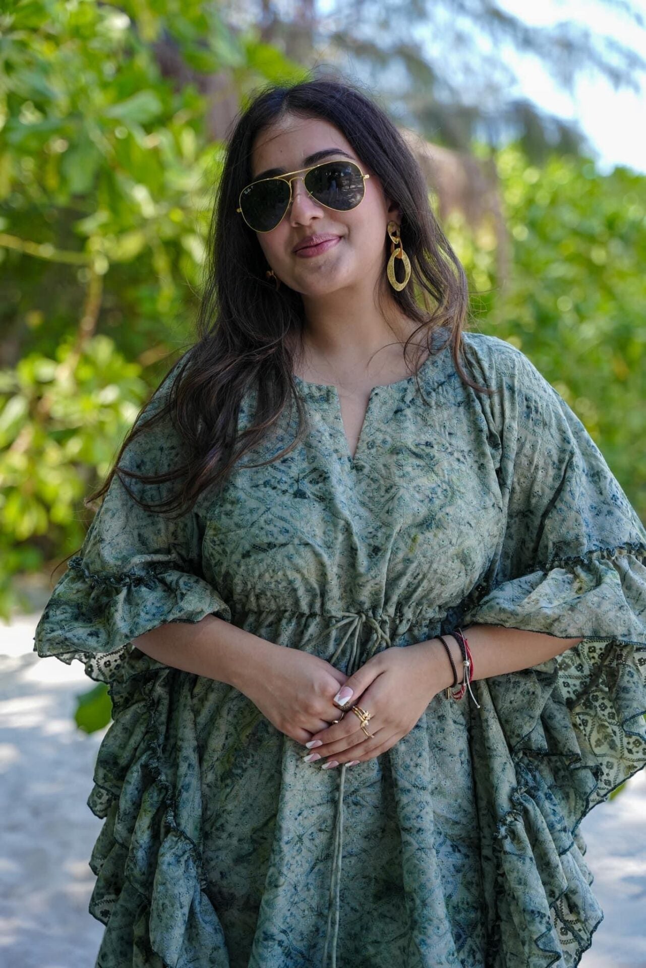 Rustic green kaftan