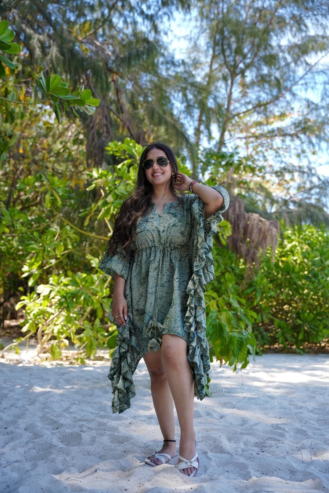 Rustic green kaftan