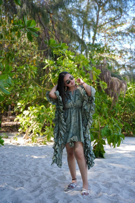 Rustic green kaftan