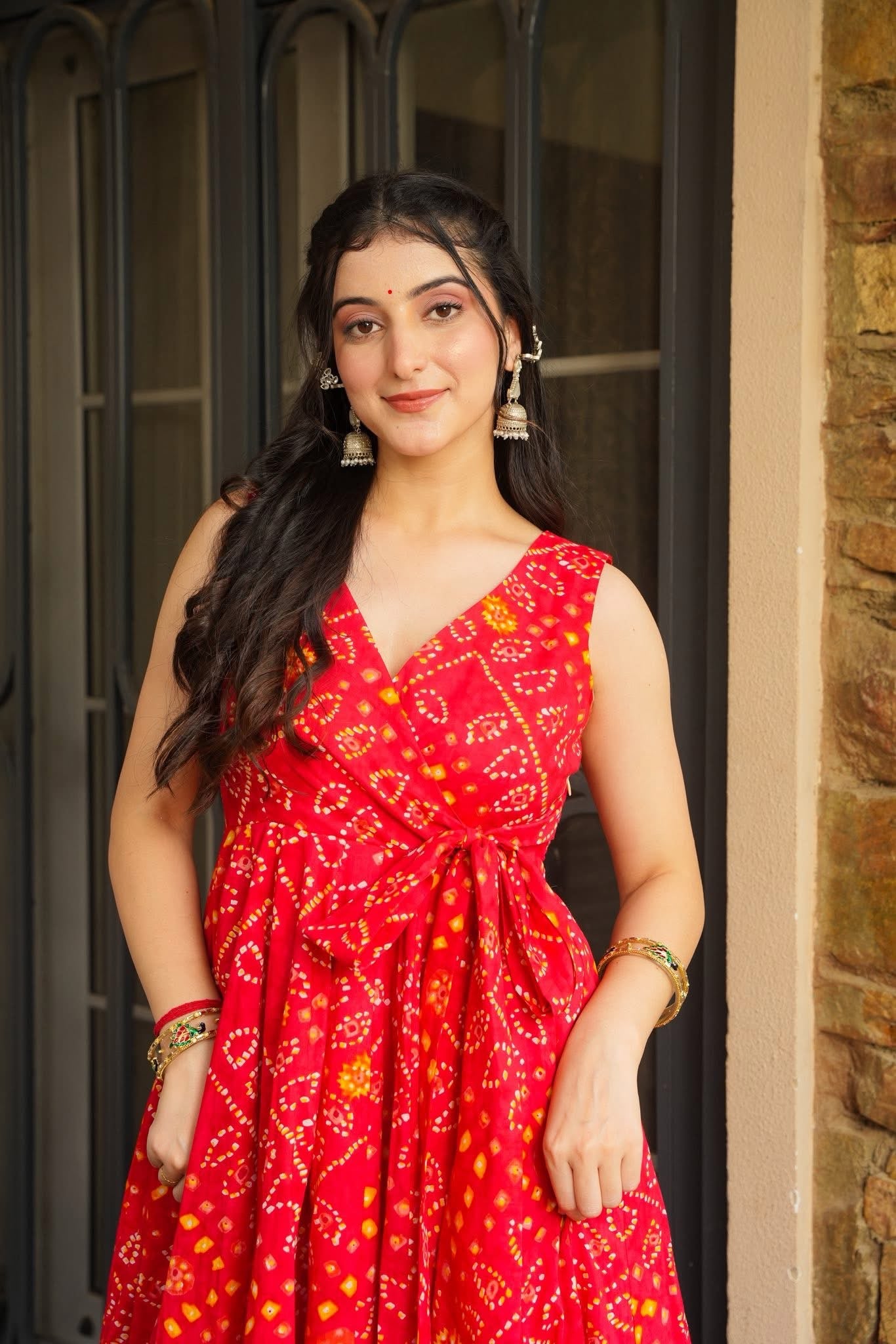 Bandhani Swirl Kurta Palazzo Set