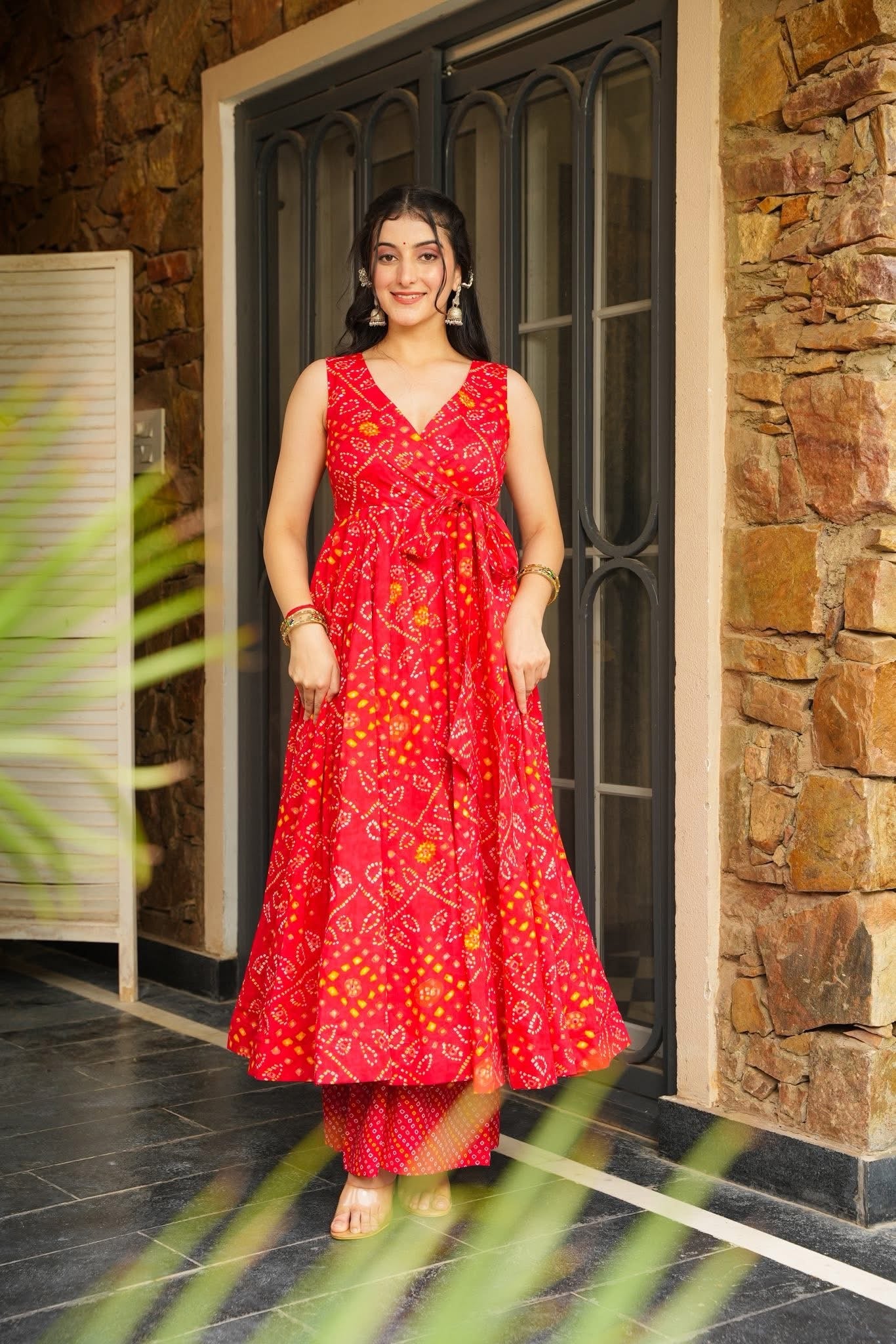 Bandhani Swirl Kurta Palazzo Set