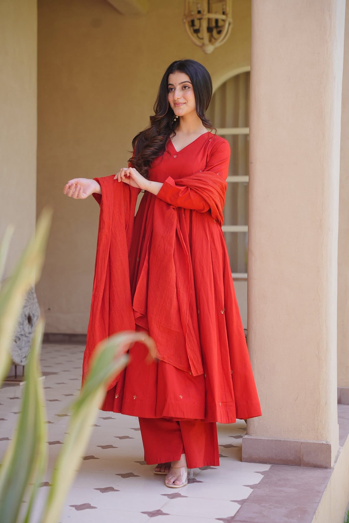 Tejashvika Rusty Anarkali Suit Set