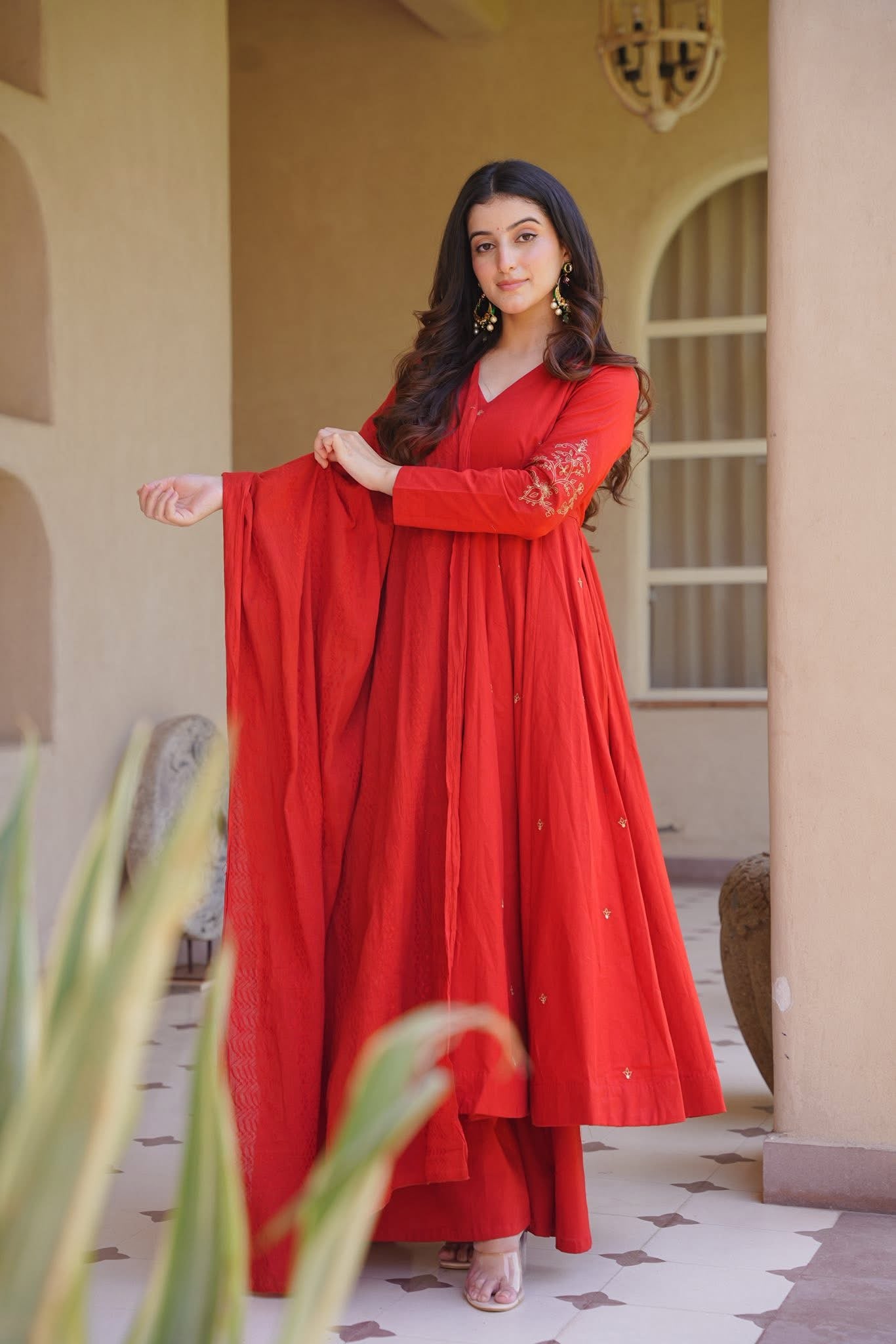 Tejashvika Rusty Anarkali Suit Set