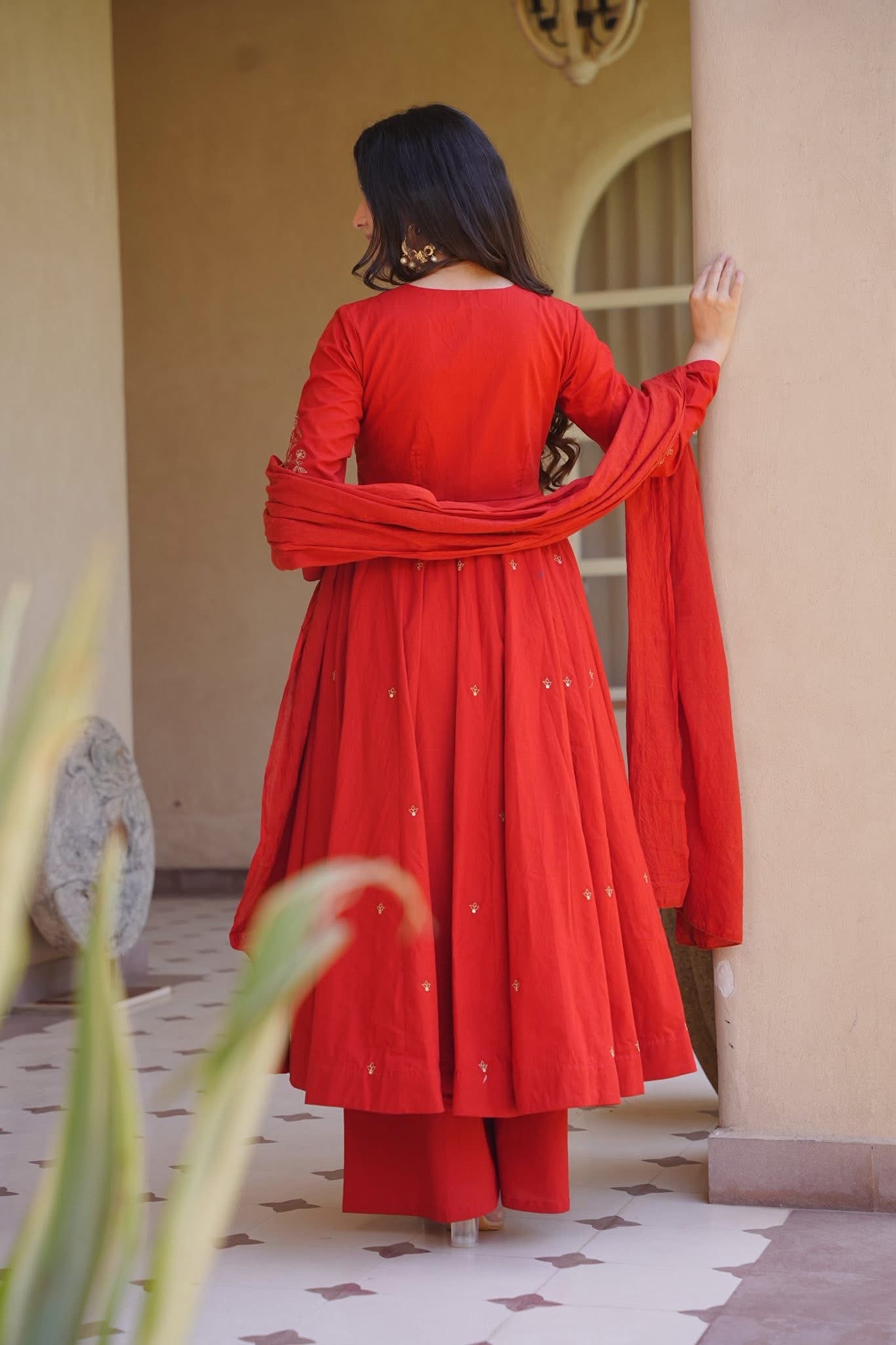 Tejashvika Rusty Anarkali Suit Set
