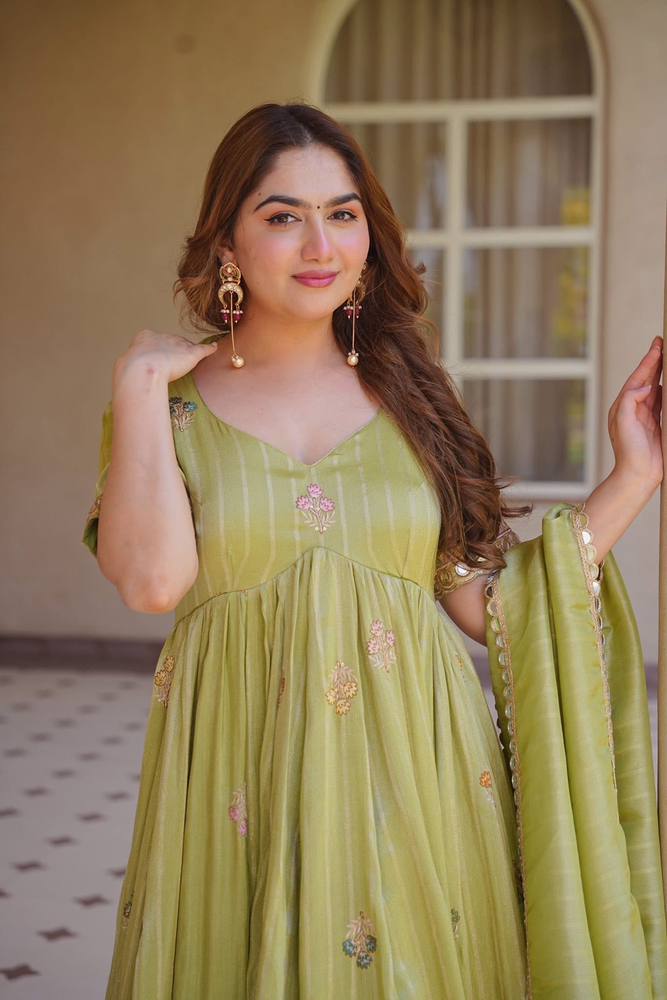 Nishvani Festive Anarkali Suit Set