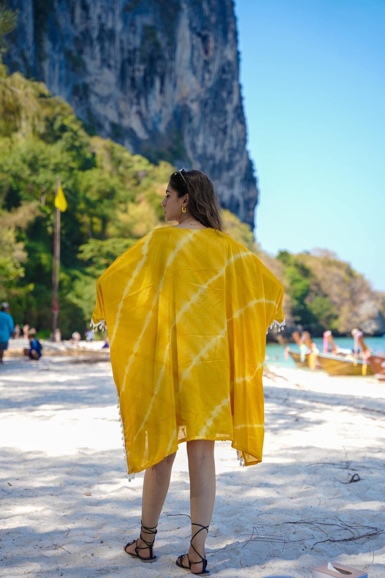 Masha yellow crepe kaftan