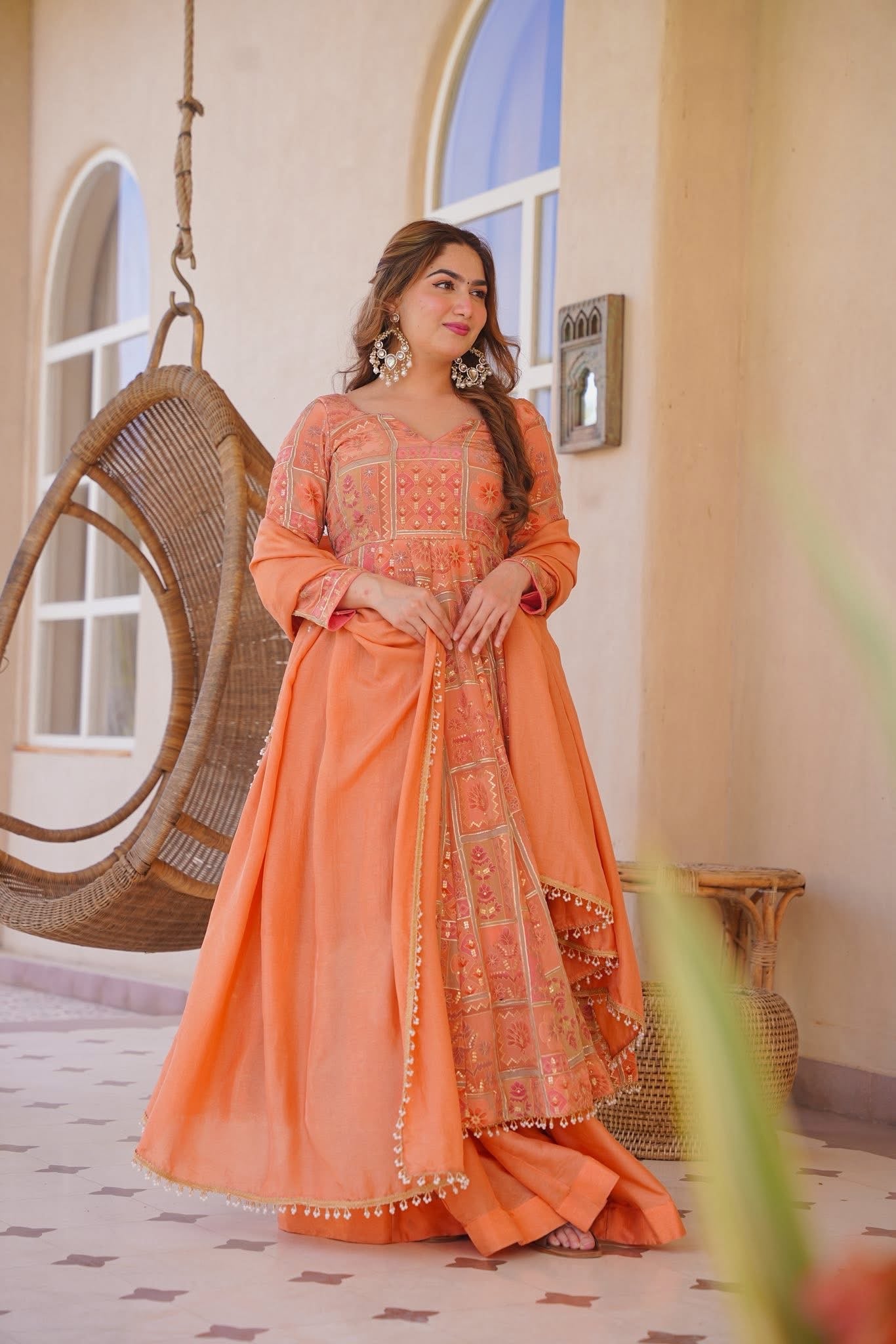 Aarzoya Heavy Embroidered Anarkali Suit Set
