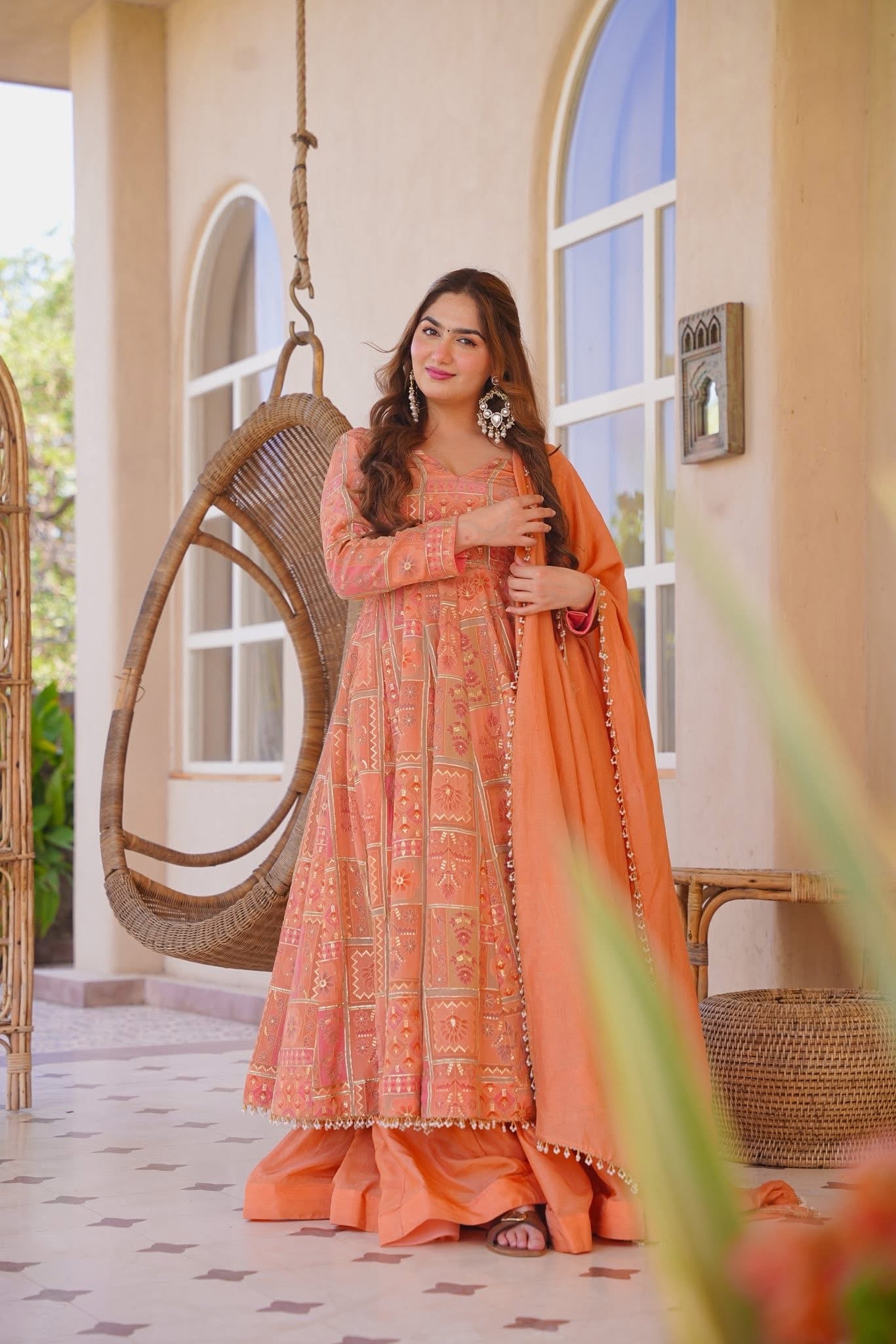 Aarzoya Heavy Embroidered Anarkali Suit Set