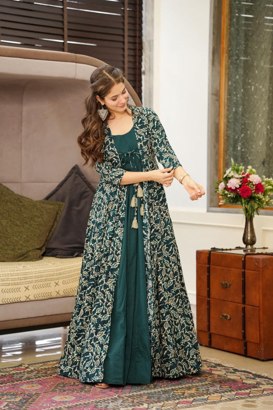 REBECCA GREEN RAYON SHRUG SET