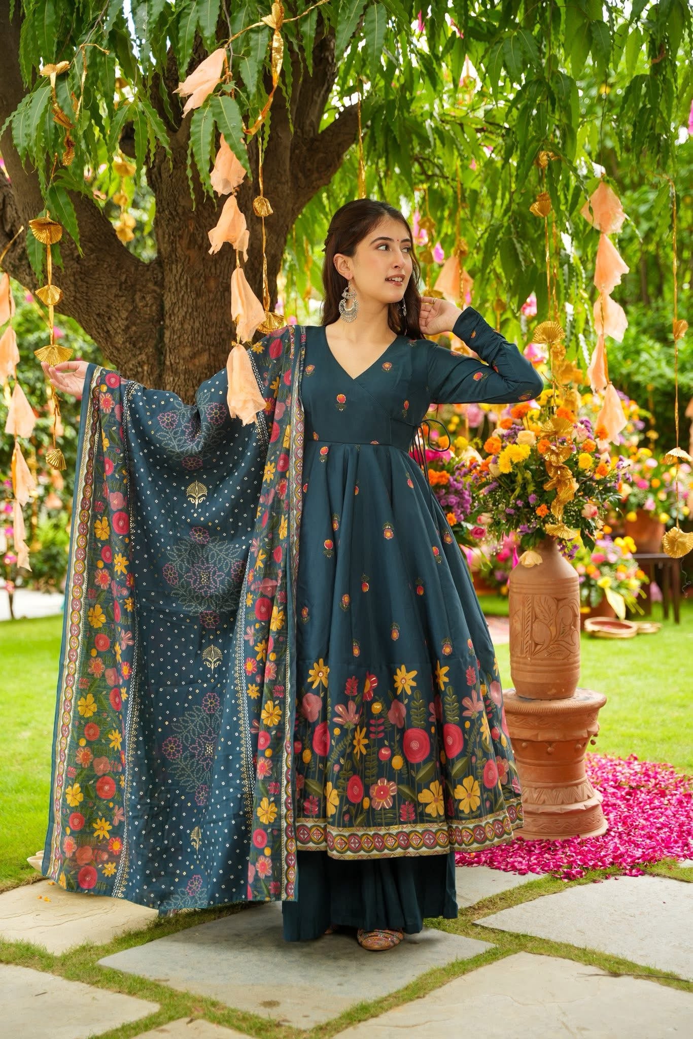 Indeevar Muslin Suit Set