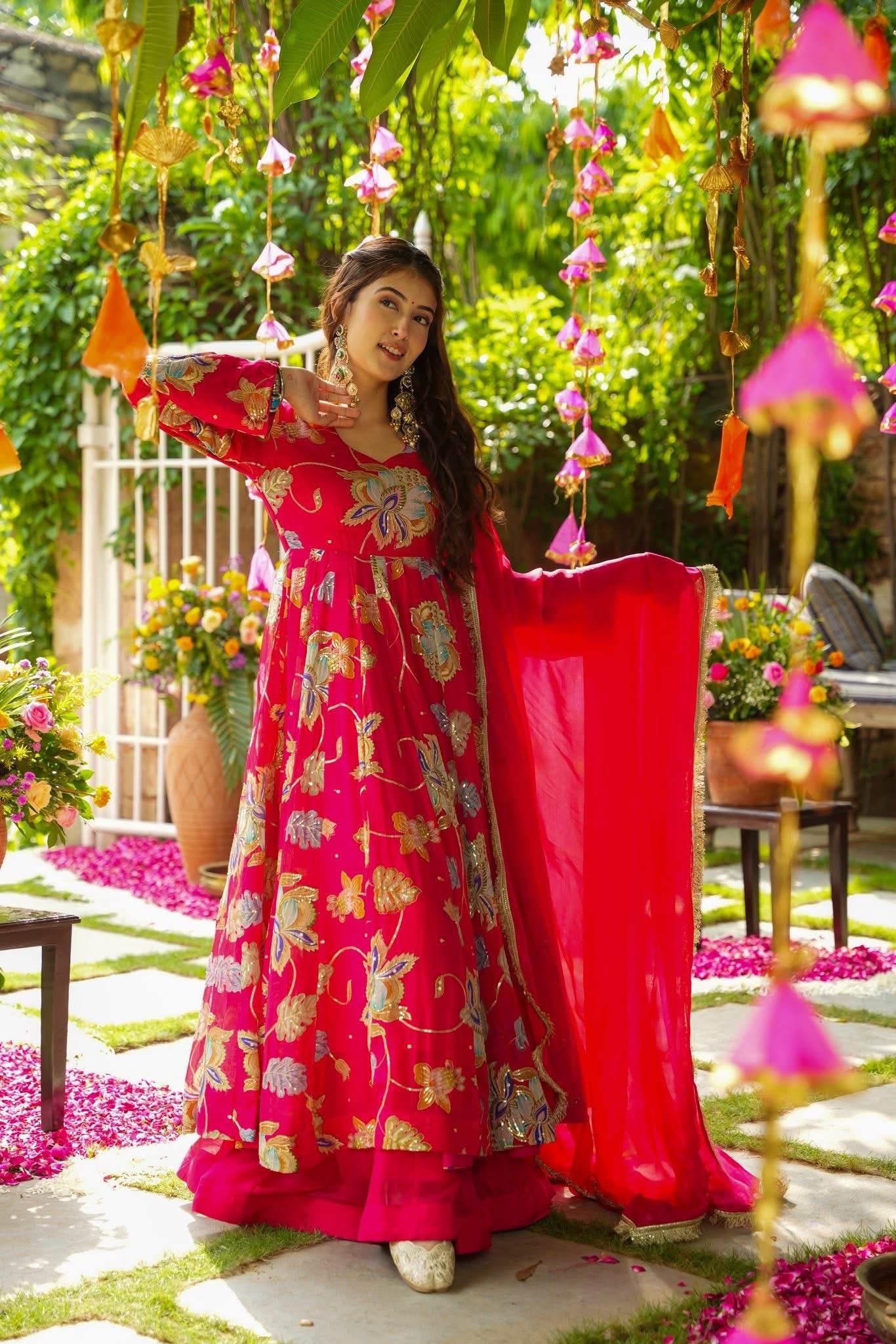 Festive Firoza Organza Suit Set