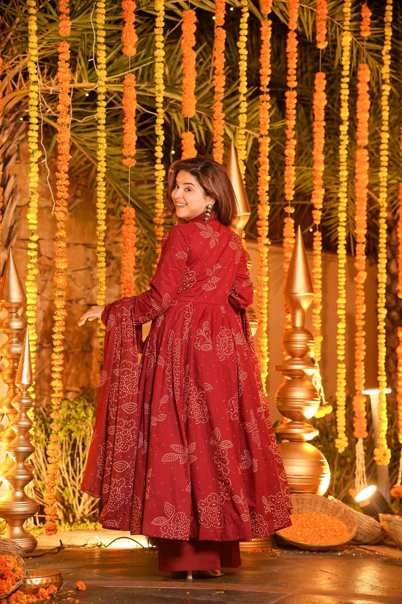 Avyukta Printed Cotton Anarkali Suit Set