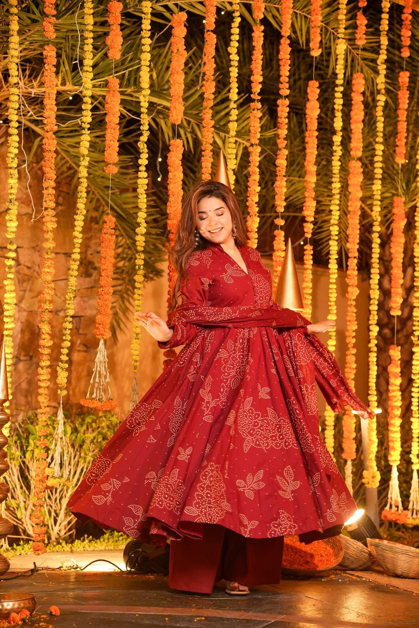 Avyukta Printed Cotton Anarkali Suit Set