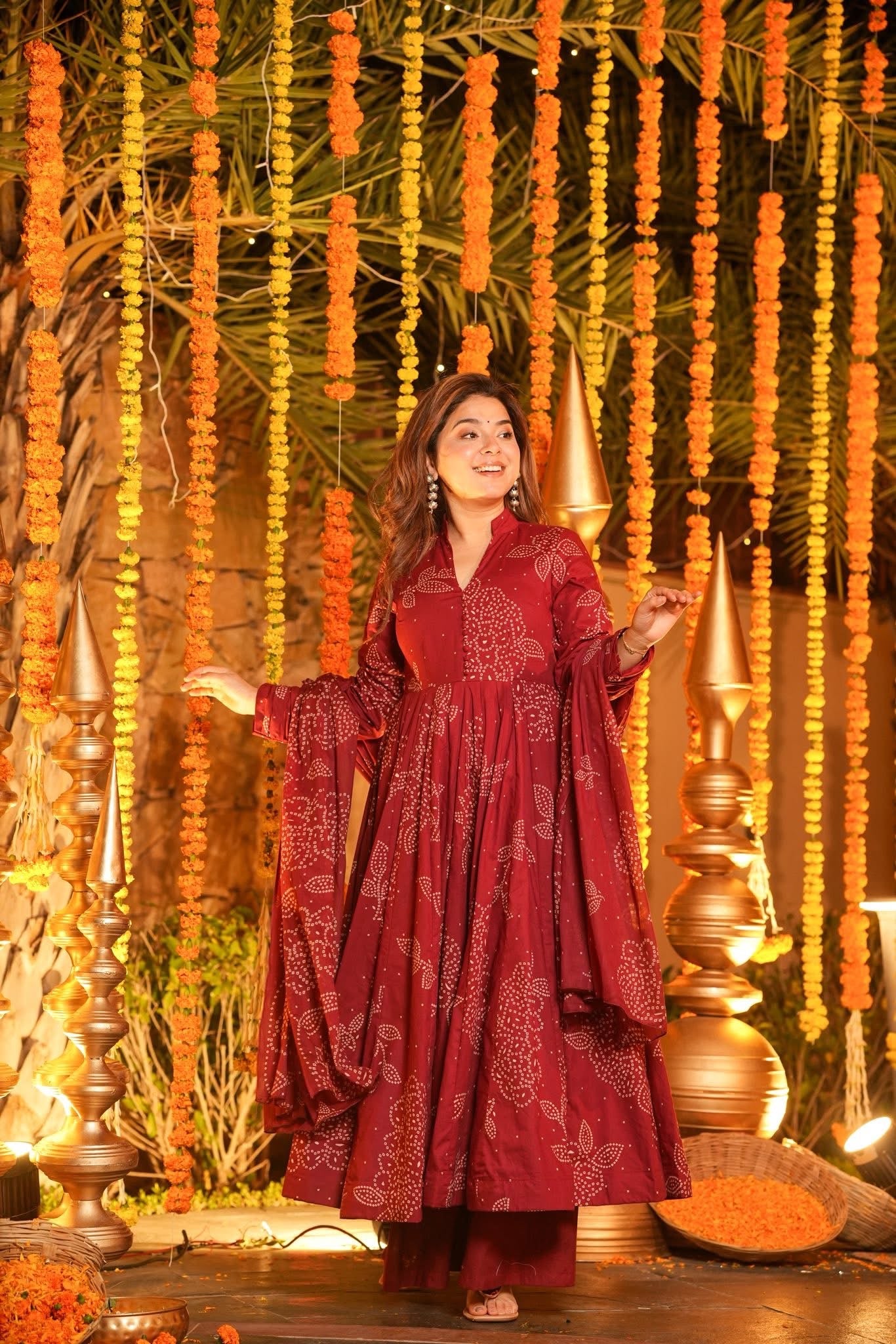 Avyukta Printed Cotton Anarkali Suit Set