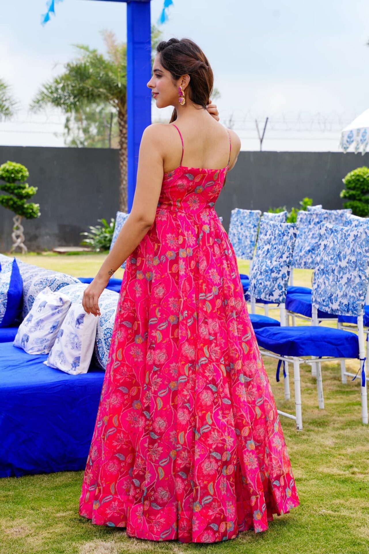 blushing blossoms pink organza dress