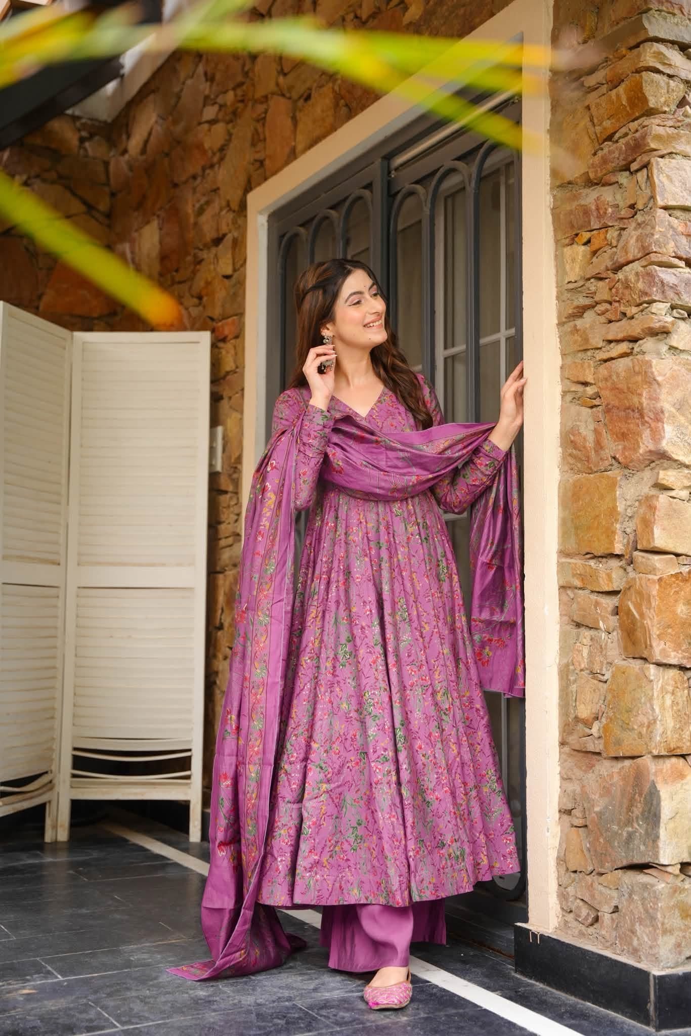 Svara Muslin Anarkali Suit Set