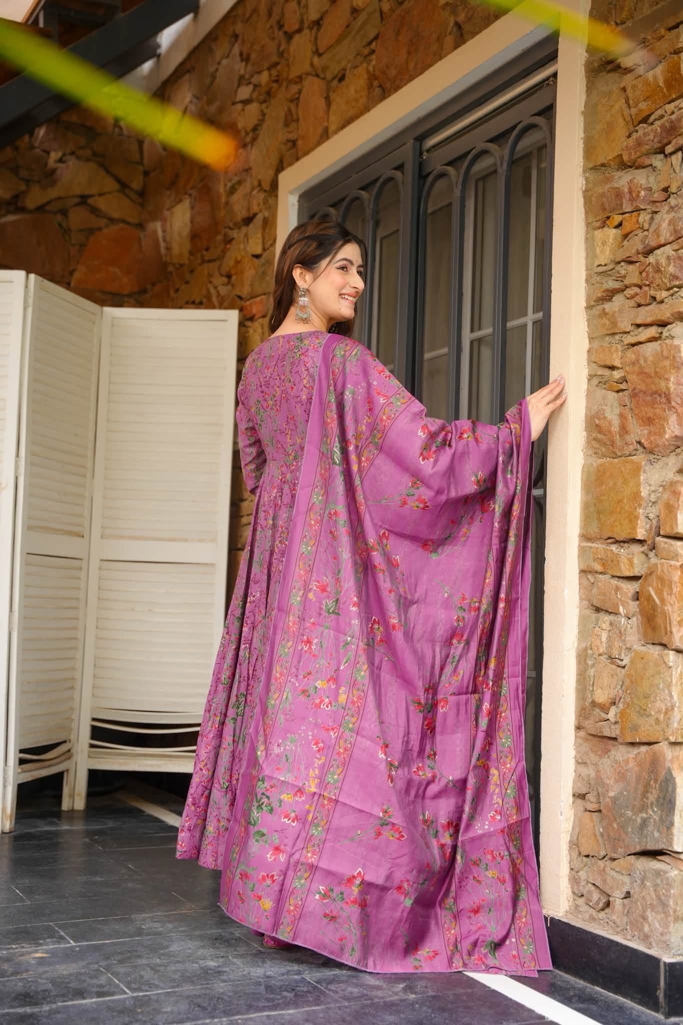 Svara Muslin Anarkali Suit Set