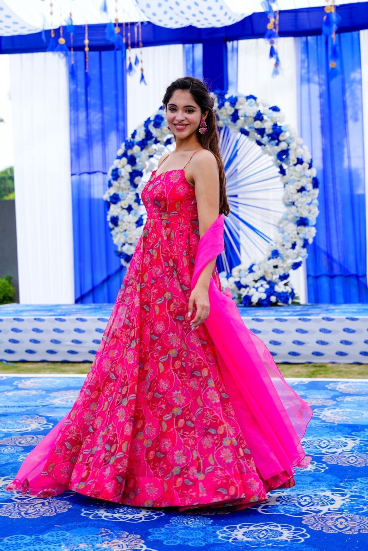 blushing blossoms pink organza dress