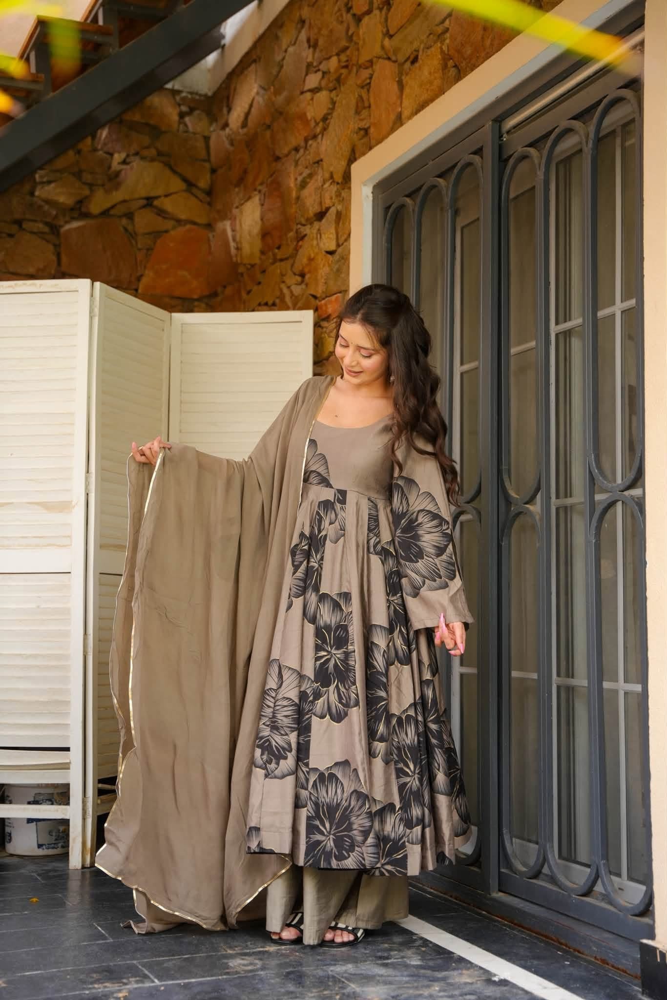 Saumika Cotton Anarkali Suit Set