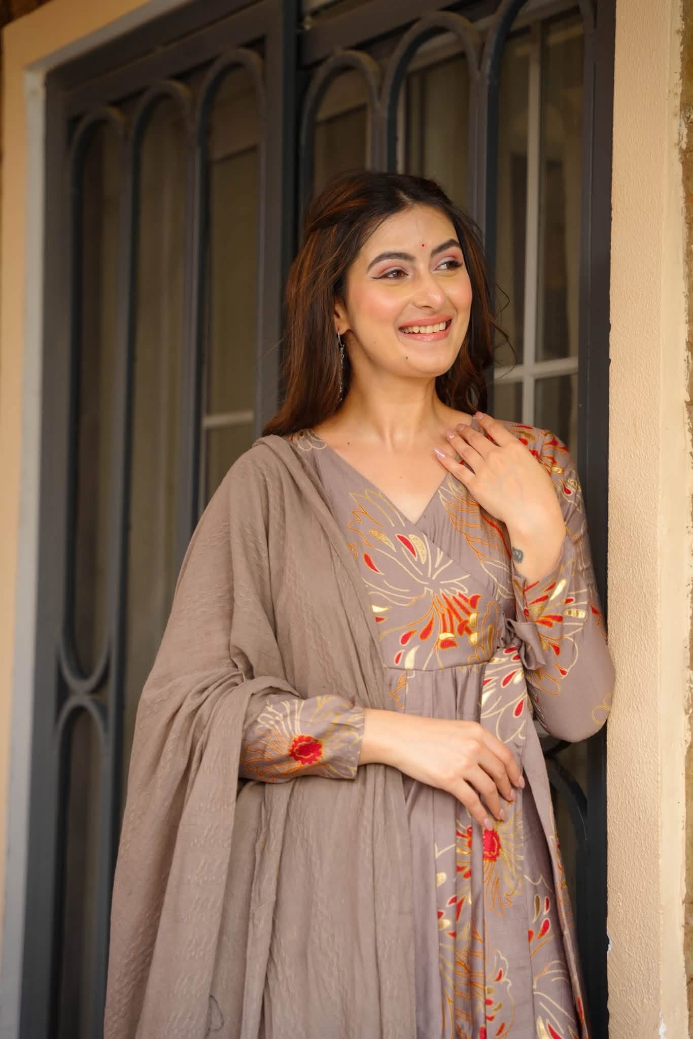 Prakriti Angrakha Cotton Anarkali Suit Set