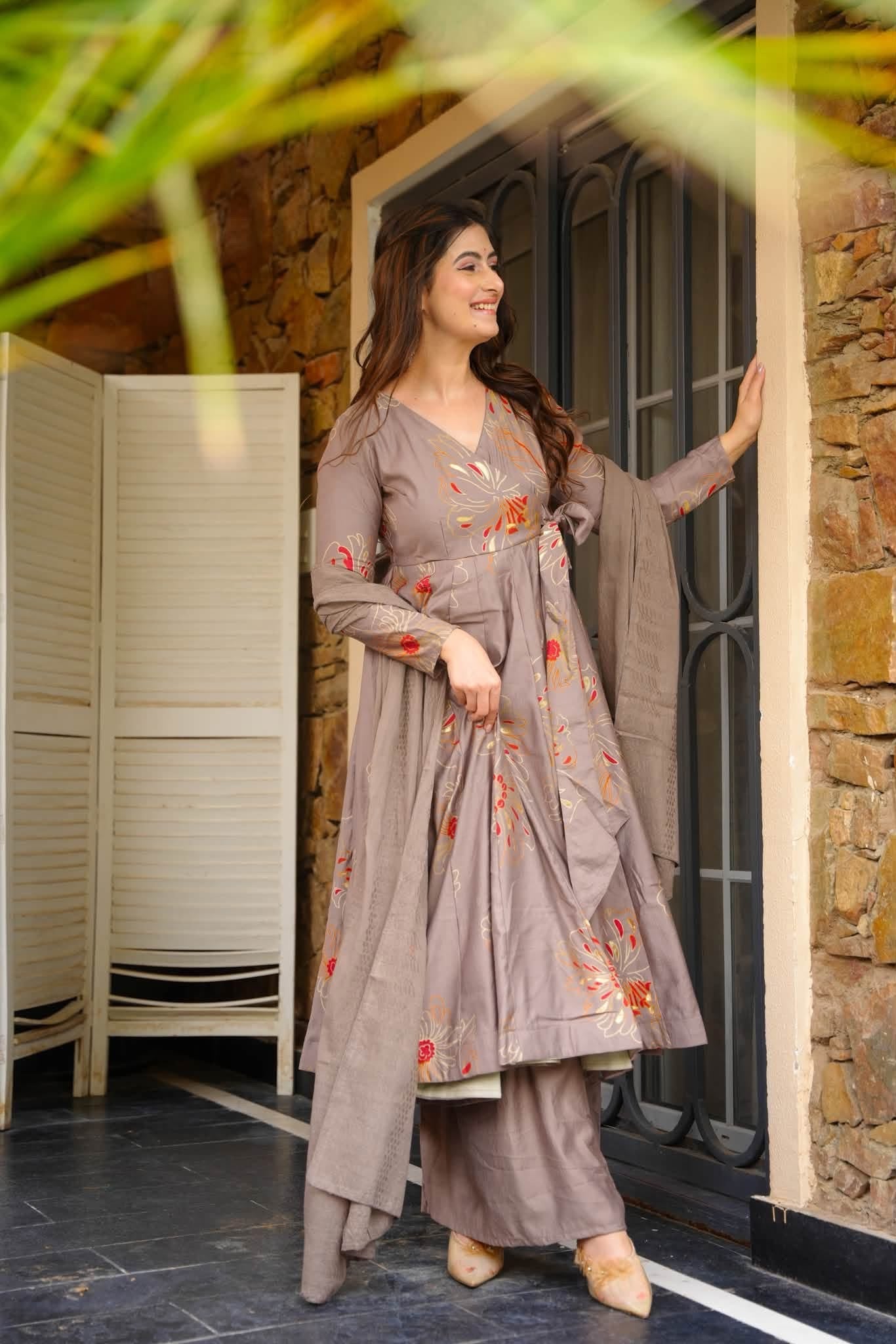 Prakriti Angrakha Cotton Anarkali Suit Set