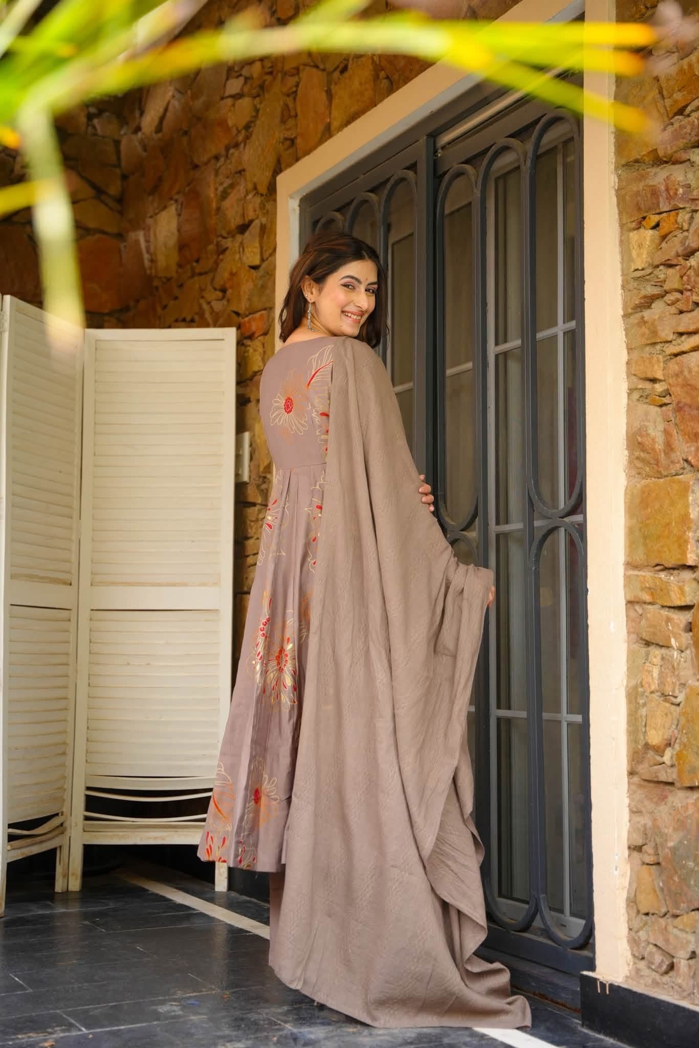 Prakriti Angrakha Cotton Anarkali Suit Set