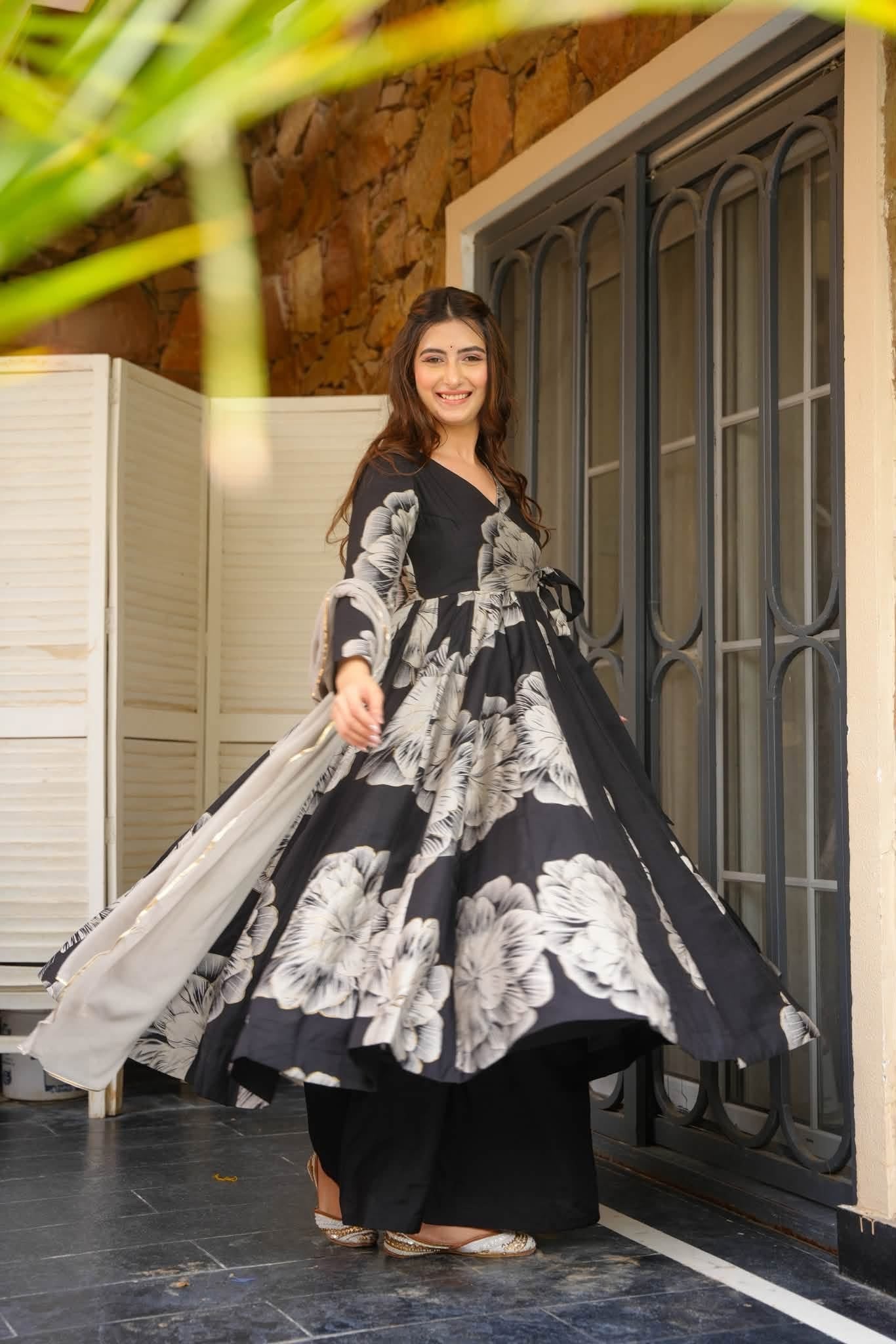 Tiya Grace Cotton Anarkali Suit Set