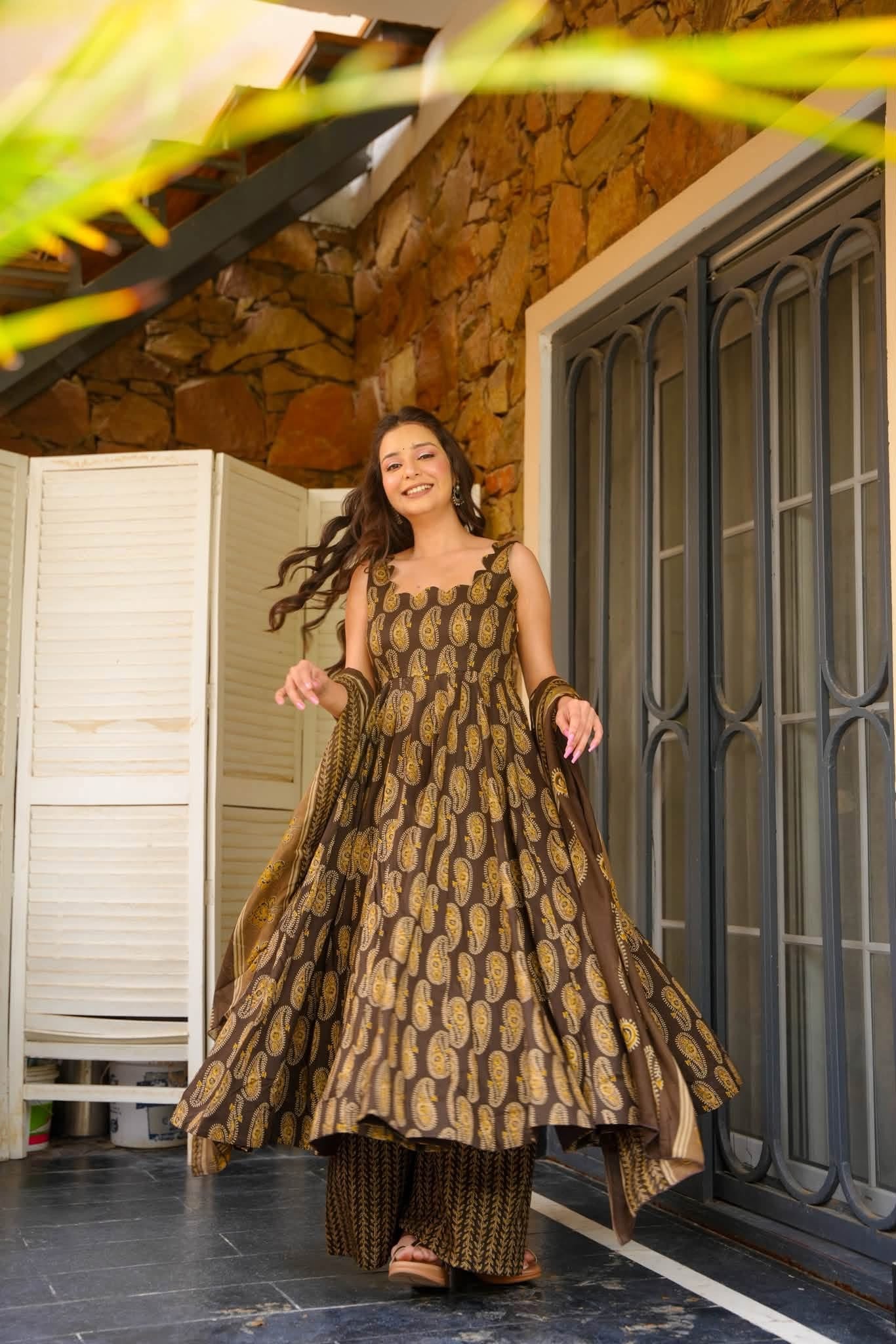 Azra Cotton Anarkali Suit Set