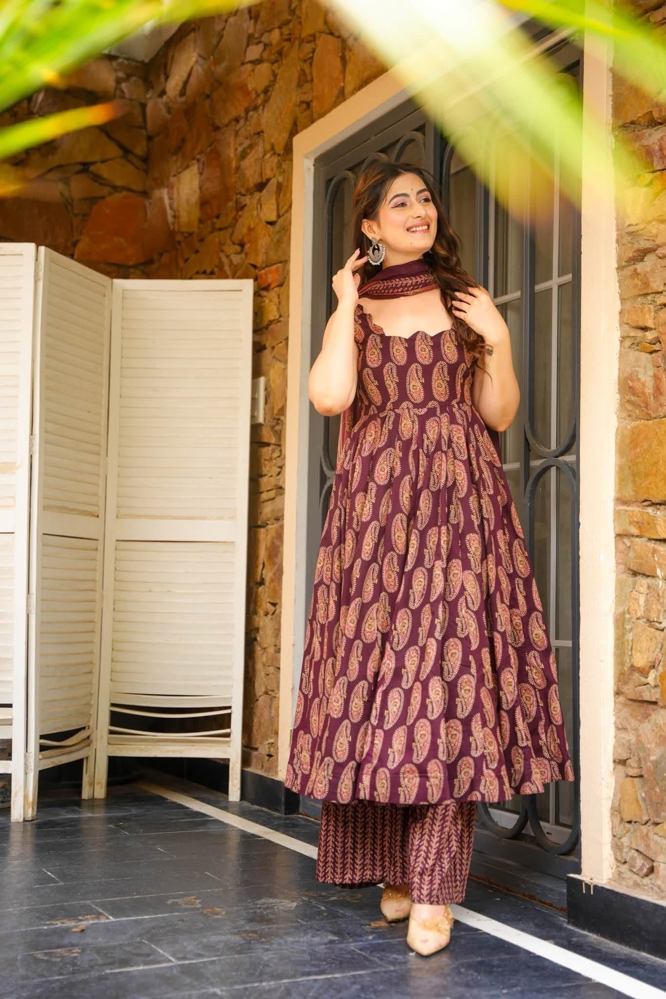Tanu Cotton Anarkali Suit Set