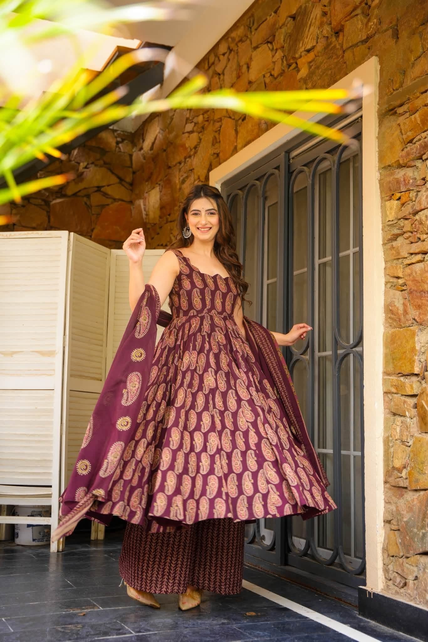 Tanu Cotton Anarkali Suit Set