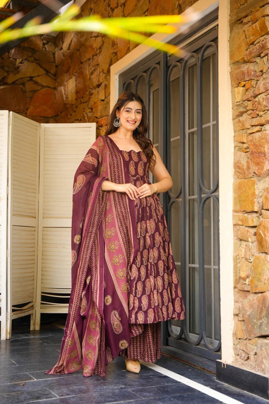 Tanu Cotton Anarkali Suit Set