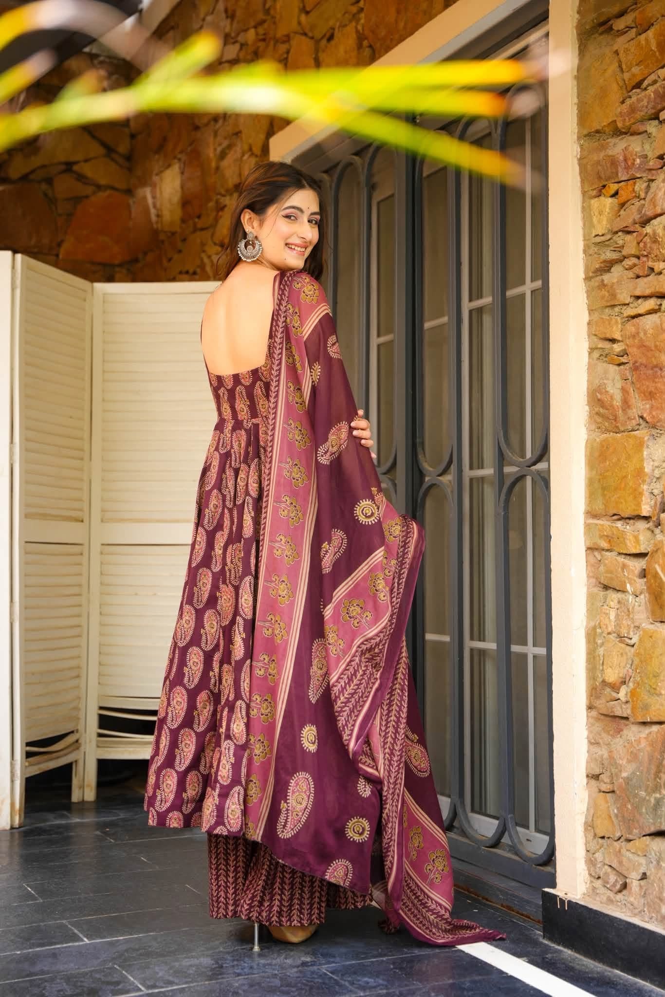 Tanu Cotton Anarkali Suit Set